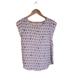 Sweet Rain sheer cat shirt short sleeve medium pink